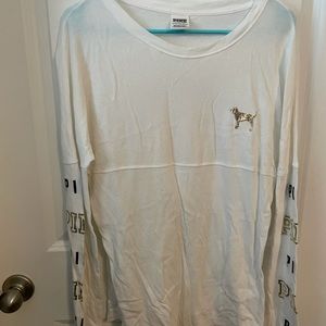 Victoria’s Secret Pink White Bling Long Sleeve top